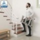 Songmics aluminio Escalera de tijera Escalera Plegable del Hogar Escalera de mano en ambos lados 2x3 etapas de capacidad 150 