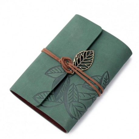 1 x Libreta Cuaderno Agenda Diario Hoja Cuero PU Verde Oscuro para Estudiante