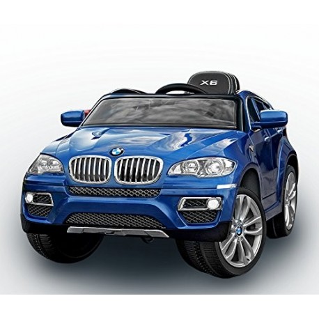 RIRICAR BMW X6 Azul Lacado, Asiento Tapizado, Los niños del coche, los niños del coche eléctrico, coche niños, 2x motor, bate