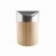 Axentia Cubo 677861 de bambú y acero inoxidable cepillado mate de – Papelera con tapa pequeño de cosméticos Mini cubo de basu