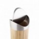 Axentia Cubo 677861 de bambú y acero inoxidable cepillado mate de – Papelera con tapa pequeño de cosméticos Mini cubo de basu