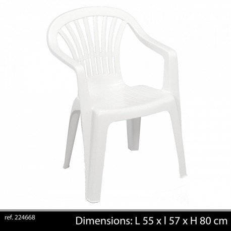 Saturnia 8330015 - Silla resina monobloc, respaldo bajo, color blanco