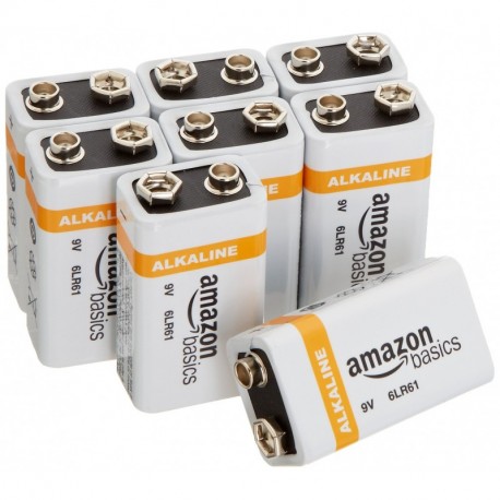 AmazonBasics - Paquete de 8 pilas alcalinas de 9 V 600 mAh 