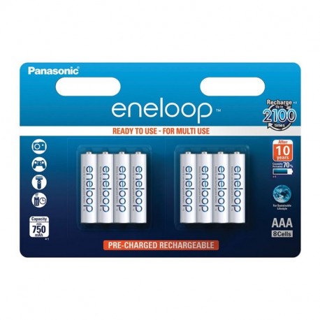 Panasonic Eneloop SY3052692 - Pack 8 Pilas Recargables, AAA