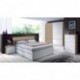 Habitdesign 017821W - Cómoda chifonier con 5 cajones, color Nature y Blanco Brillo, dimensiones 61cm ancho x 110cm alto x