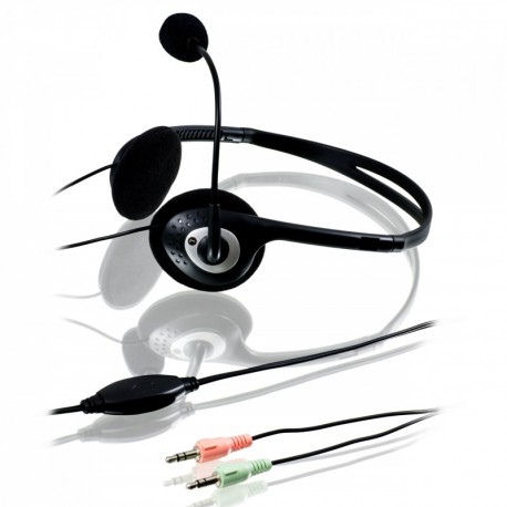 CSL - auriculares | auriculares confortables/micrófono con protección contra el viento | regulador de volumen | Teamspeak/VOI
