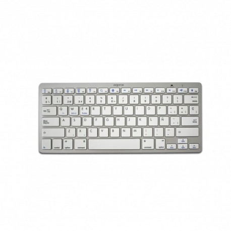 Approx APPKBBT02S - Teclado Universal Bluetooth 3.0, Color Plateado y Blanco