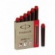 Parker Quink 1950408 - Mini cartuchos de tinta, color rojo, pack de 6