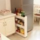 SONGMICS 3 Niveles Para Hogar y Baño Estante, Carrito de cocina, Estantería de cocina 72,5 cm Blanco KTR03W