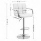 SONGMICS Taburete de Bar, Regulable en Altura y Giratorio Cromado, de PU Blanco LJB93W-1