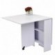 Mesa Plegable de Madera con Ruedas Escritorio Estante Estanteria Blanco Cocina