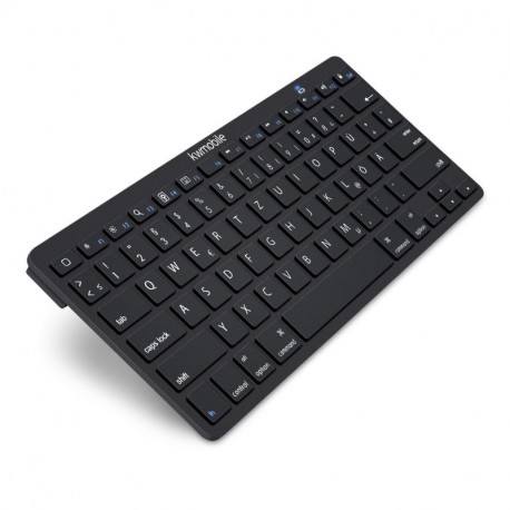 kwmobile Teclado QWERTZ inalámbrico vía Bluetooth - Teclado alemán Wireless - Teclado Negro para Ordenador portátil o Smartph