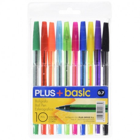 Plus Office + Basic 10 - Bolígrafo, 10 colores