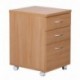 Wohnling WL1, 342 cajonera con Ruedas MDF Haya con 3 cajones y Ruedas, 40 x 60 cm