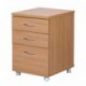 Wohnling WL1, 342 cajonera con Ruedas MDF Haya con 3 cajones y Ruedas, 40 x 60 cm