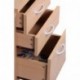 Wohnling WL1, 342 cajonera con Ruedas MDF Haya con 3 cajones y Ruedas, 40 x 60 cm