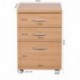 Wohnling WL1, 342 cajonera con Ruedas MDF Haya con 3 cajones y Ruedas, 40 x 60 cm