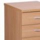 Wohnling WL1, 342 cajonera con Ruedas MDF Haya con 3 cajones y Ruedas, 40 x 60 cm