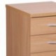 Wohnling WL1, 342 cajonera con Ruedas MDF Haya con 3 cajones y Ruedas, 40 x 60 cm