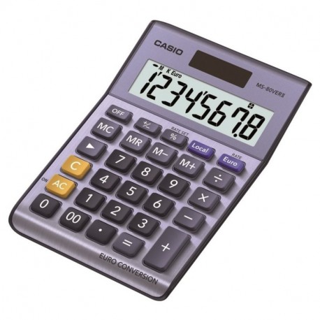 Casio MS-80VERII-S-EC - Calculadora básica, 30.7 x 103 x 145 mm, color azul