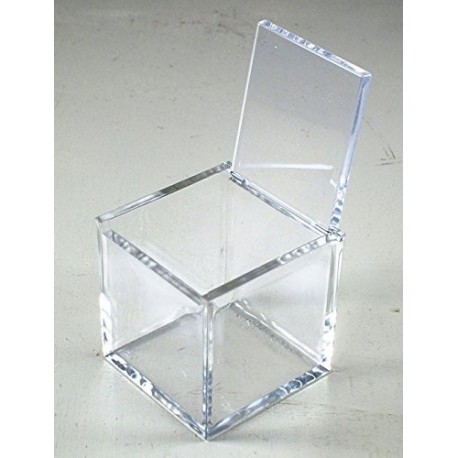 IRPot – 2 x Cajas para peladillas en plexiglás transparente en forma de cubo