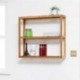 SONGMICS - Estantería de bambú para baño Librería Organizador Estantería de pared 60 x 15 x 54 cm BCB13Y