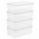 Sundis Rotho 6334390000 - Caja de almacenamiento con tapa, color transparente, plástico, paquete de 4