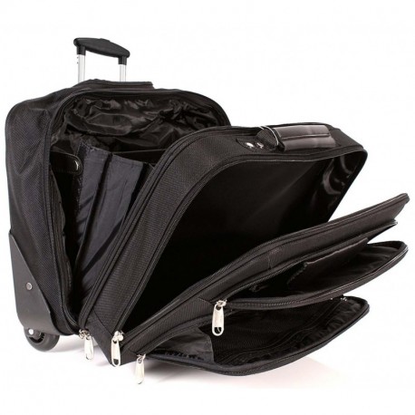 6938 Negro Lorenz Grande con Ruedas Business Laptop Case – Tamaño de cabina Bolsa de viaje