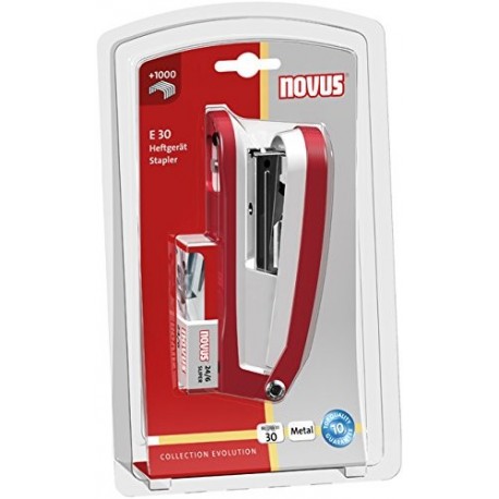 Schneider Novus Novus grapadora e30-color: rojo/gris - 30 hojas, 53 mm