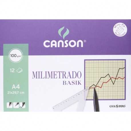 Canson 406323 - Papel milimetrado, 12 hojas