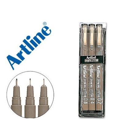 ROTULADOR ARTLINE CALIBRADO MICROMETRICO EK NEGRO BOLSA DE 3 UNIDADES