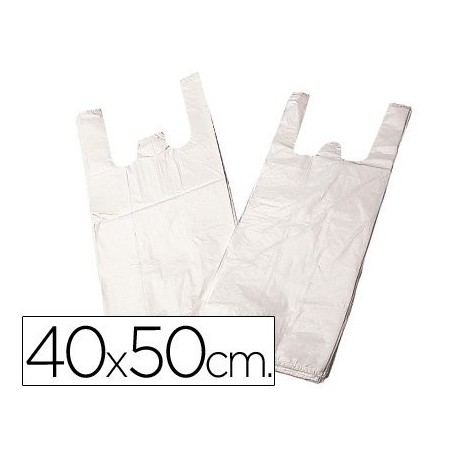 BOLSA PLASTICO CAMISETA 40X50 CM -PAQUETE 200