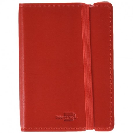 LIBRETA LIDERPAPEL SIMIL PIEL A7 120 HOJAS 70G/M2 CUADRO 4MM SIN MARGEN ROJO