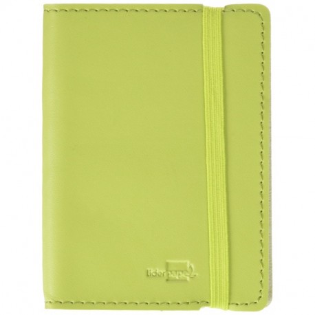 LIBRETA LIDERPAPEL SIMIL PIEL A7 120 HOJAS 70G/M2 CUADRO 4MM SIN MARGEN VERDE