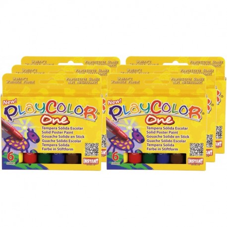 Tempera solida en barra playcolor pocket escolar caja de 12 colores  surtidos en