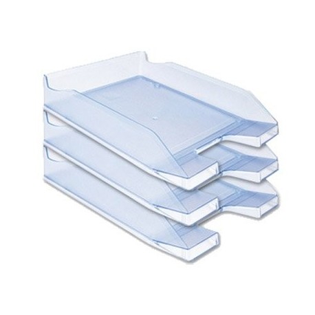 BANDEJA SOBREMESA PLASTICO Q-CONNECT AZUL CLARO TRANSPARENTE 6 unid. 