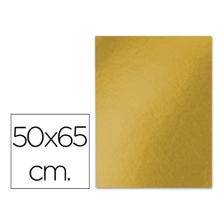 Liderpapel 14509 - Pack de 10 cartulinas metalizadas, 50 x 65 cm, color oro metalizado