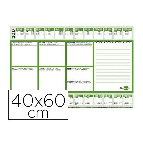 PLANNING SOBREMESA SEMANAL LIDERPAPEL 40X60 CM 80 GR 60 HOJAS 2018-2019