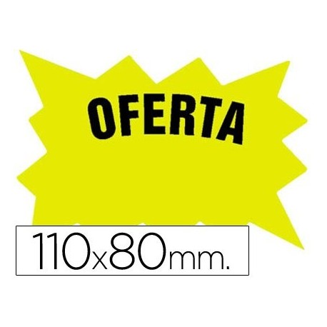 CARTEL CARTULINA ETIQUETA MARCAPRECIOS AMARILLO FLUORESCENTE 110X80 MM -BOLSA DE 50 ETIQUETAS