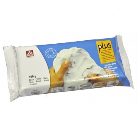 Arcilla natural que endurece al aire PLUS 500 g Blanco