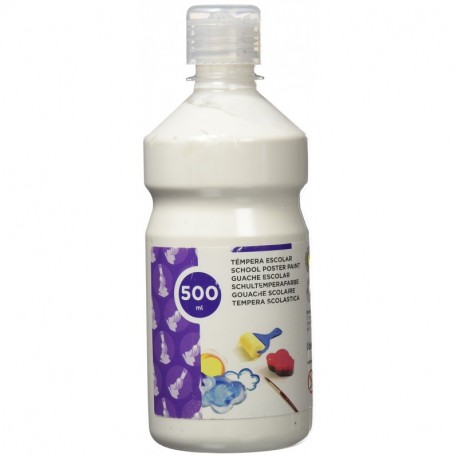 TEMPERA LIQUIDA LIDERPAPEL ESCOLAR 500 ML BLANCO