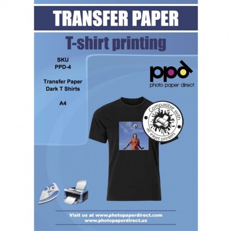 PPD Inyección de Tinta Papel de Transferencia para Camisetas Oscuros A4 x 5 hojas PPD-4-5 