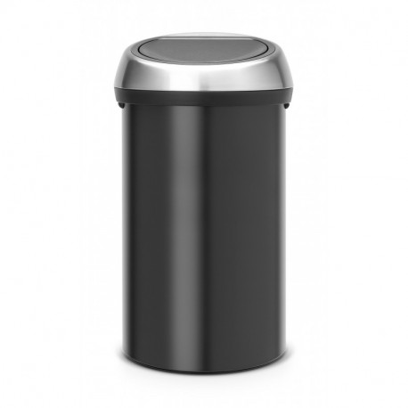 Brabantia Touch Bin - Cubo de basura, 60 l, con tapa acero mate anti-huellas, color negro mate