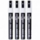 Stationery Island D60 - Rotuladores de Tiza Líquida Borrado en Seco, Punta Biselada 6mm, Pack de 4 Blancos