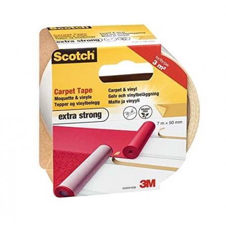 Scotch 42020750B Nastro Biadesivo per Moquette e Pavimento in Vinile, Transparente