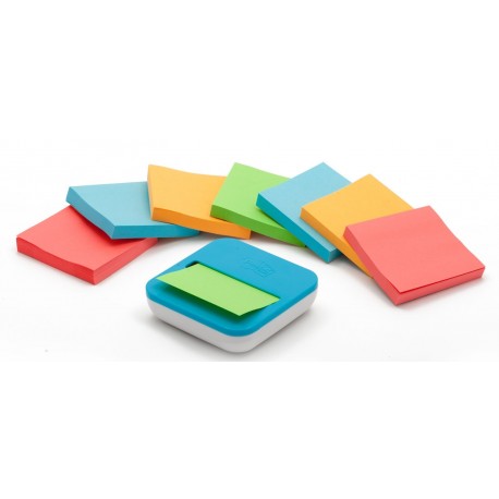 Post-It VAL-B8P - Dispensador de notas, con 8 paquetes de notas, color blanco/ azul