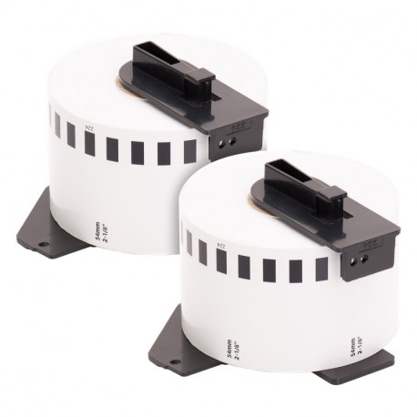 2x Etiquetas, compatibles con dirección Brother DKN55224 54mm x 30,5m etiquetas bobina soporte papel térmico