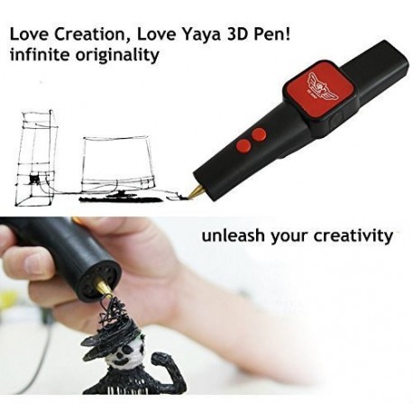 Mcoplus Yaya0001 - Paquete Yaya 3D bolígrafo: 3D pluma impresión V1.5 + dos filamentos Blanco y Negro, 2.2 oz ABS 1.75mm 