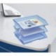 Acrimet Bandeja Porta Documentos Con 3 Niveles Para Cartas y Documentos Color Azul Transparente 