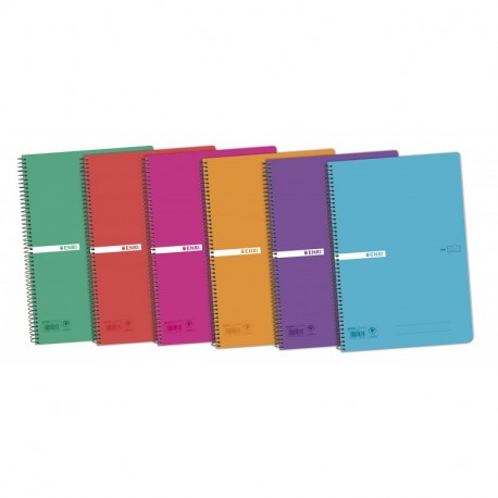 Enri B00SHL2N9U - Cuadernos Espiral, Multicolor, Pack de 5